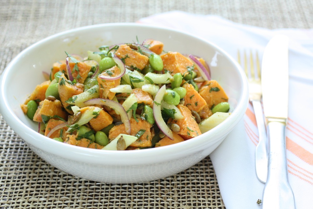 Sweet Potato Salad adapted from At Home with Natalie
