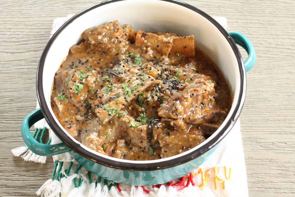 Braised Short Ribs with Eggplant and Nigela Seeds