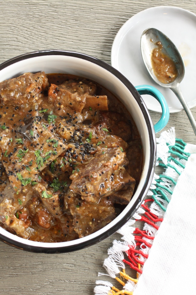 Braised Short Ribs wth Eggplant & Nigela Seeds